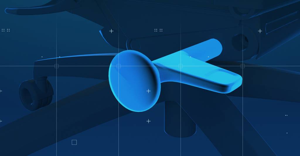 Hebel unter dem Sitz des RECARO Exos um die Schwingfunktion anzupassen.