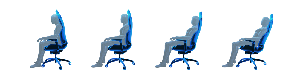 Darstellung der vier Grundpositionen des RECARO Exo Gaming Seats.